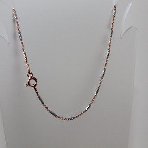 Italian 2 tone Silver & Rose Gold Chain (New)